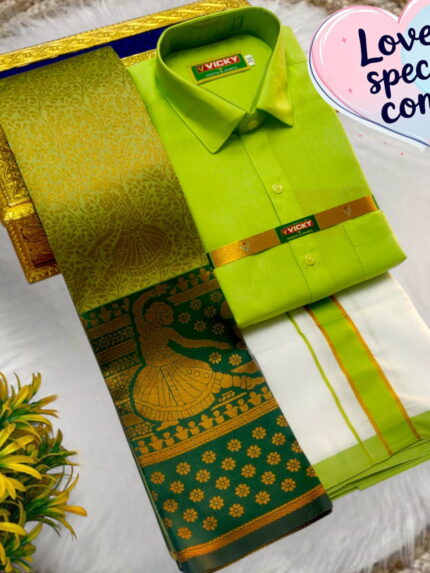 Bridal Saree And Dhoti Set