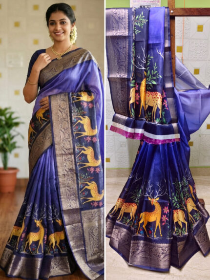 Contrast Blouse Dola Sarees Buy