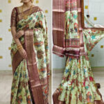 Digital Dola Border Work Sarees