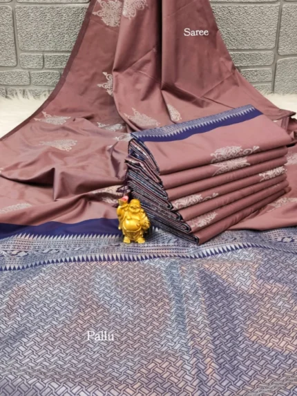 Maroon Soft Silk Sarees Border Zari