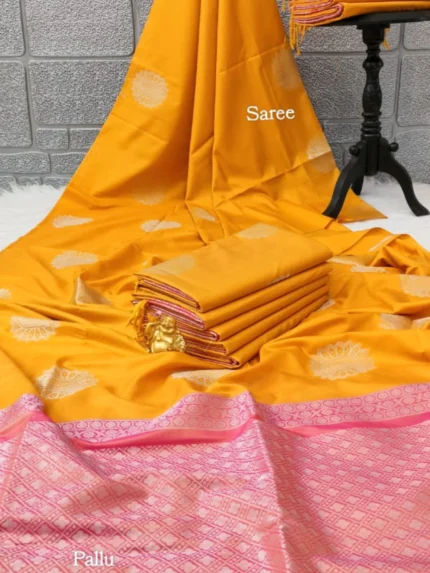Orange Soft Silk Buttas Sarees